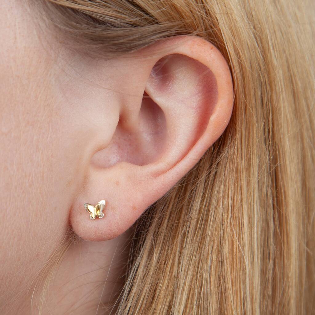 Silver 'Butterfly Kisses' Butterfly Earrings By attic