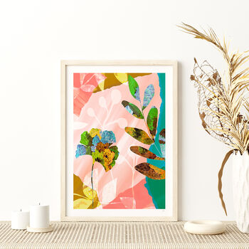 Abstract Pink Floral Art Print, 2 of 11