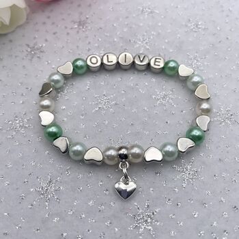Personalised Heart Charm Bracelet Star Of The Week Bracelet, 5 of 10