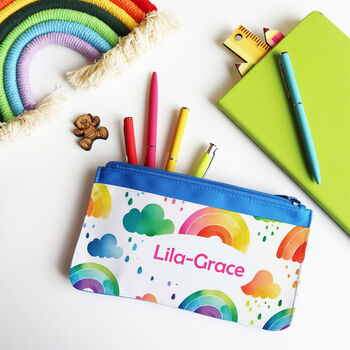 Personalised Watercolour Rainbow Pencil Case, 7 of 10