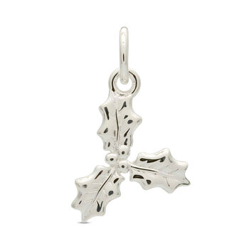 Holly Leaf Solid Silver Charm, 7 of 8