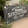Welcome To Our Sitooterie Outdoor Garden Sign, thumbnail 3 of 12