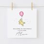Welcome To The World Pooh New Baby Girl Card *Personalised, thumbnail 1 of 2