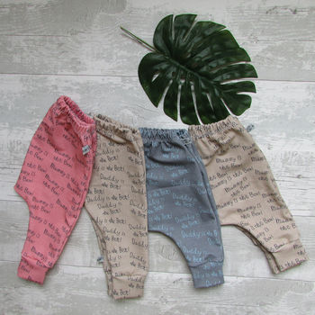 'Daddy Is The Best' Harem Baby And Toddler Leggings, 4 of 8