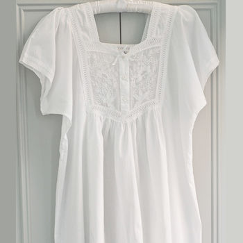White Cotton Panel Nightdress By Mini Lunn | notonthehighstreet.com