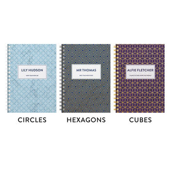 Personalised Geometric Combined Diary And Notebook, 2 of 12