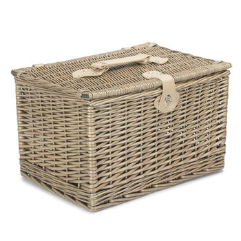 Personalised Antique Wash Wicker Chest Hamper, 2 of 6