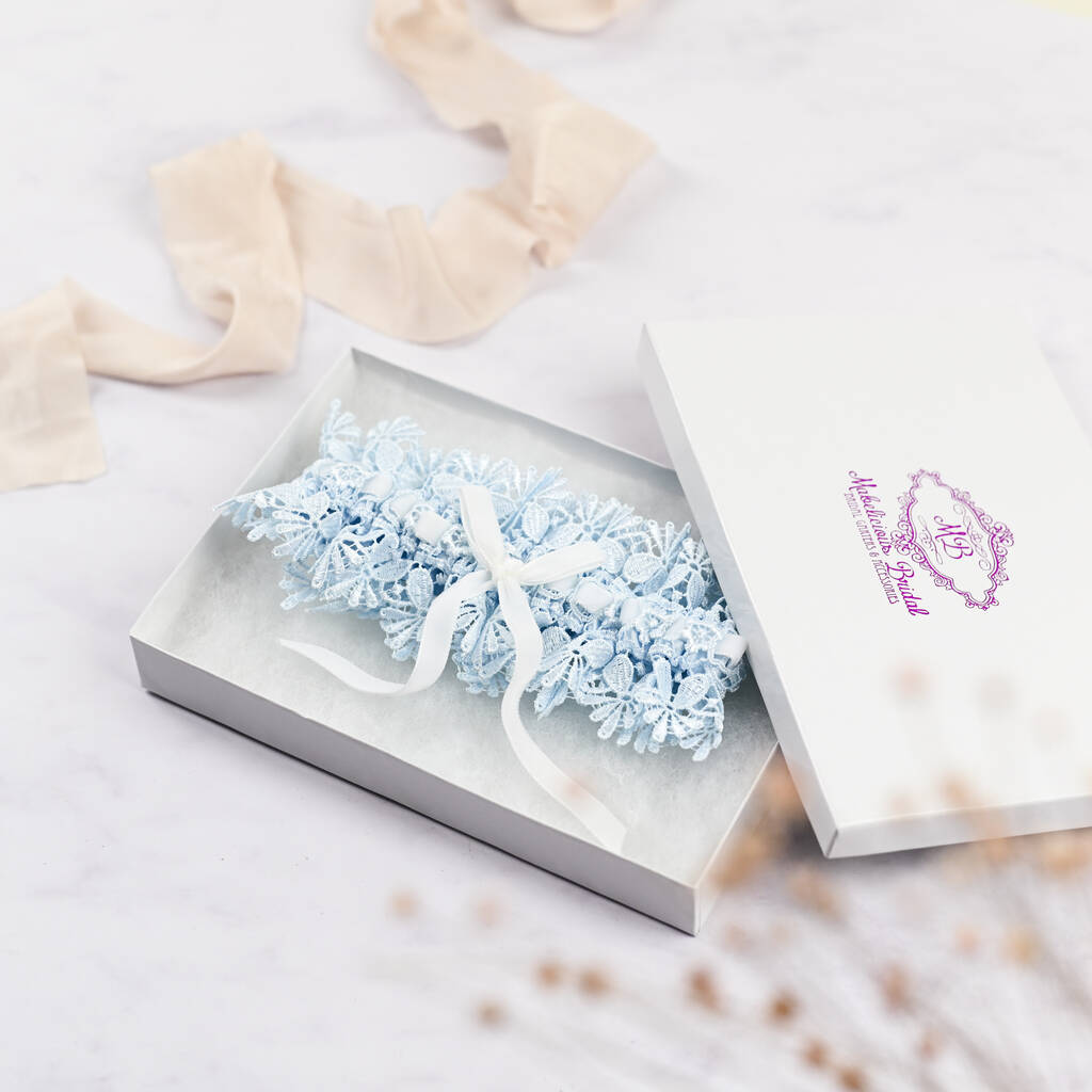 Something Blue Lace Vintage Inspired 'Ice' Garter, 1 of 7