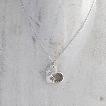 Personalised Silver Fingerprint Heart Pendant, 4 of 6