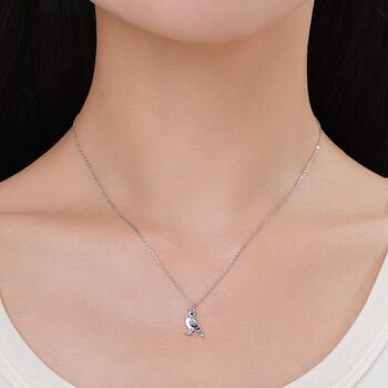 Pigeon Pendant Necklace In Sterling Silver, 3 of 11