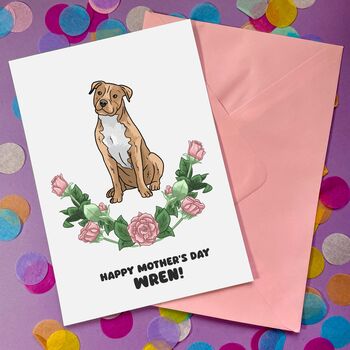 Personalised Staffie Bull Terrier Birthday Card, 9 of 12