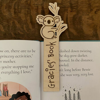 Personalised Wooden Koala Bookmark For Book Lovers, 2 of 4
