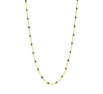 Waterproof Gold Plated Chain Necklace With Black Dots, 2 of 3
