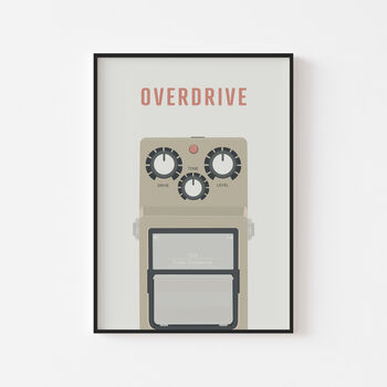 Guitar Overdrive Pedal Print | Guitarist Music Poster, 2 of 6
