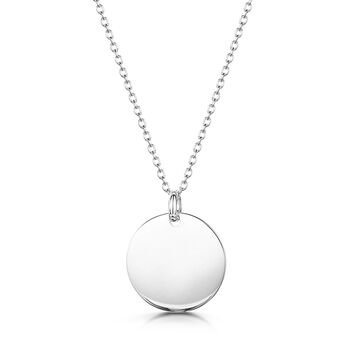 Mummy And Boy Disc Pendant 925 Silver Mother's Day Gift, 2 of 4