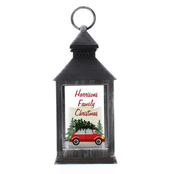 Personalised 'Driving Home For Christmas' Black Lantern – Christmas Ornament, 7 of 7