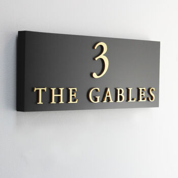 Personalised House Sign With Raised Gold Lettering, 6 of 10