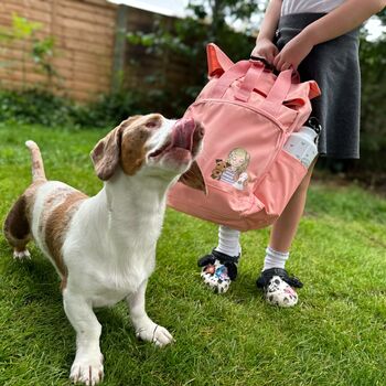 Personalised You And Your Pet Back To School Kids Backpack, 3 of 12