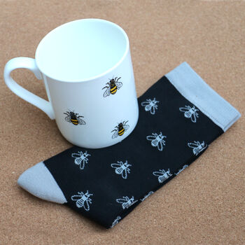 Bee Fine Bone China Mug And Sock Set, 4 of 4