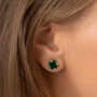 Emerald Green Swarovski Crystal Stud Earrings, thumbnail 5 of 6