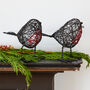 Set Of Two Wire Robin Decorative Ornament, thumbnail 2 of 5