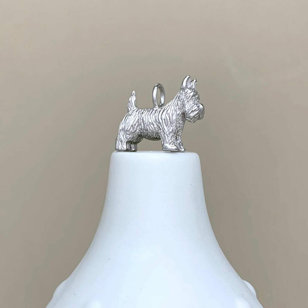 Personalised Silver Scottie Dog Charm Necklace By Nest