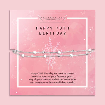 Happy 70th Milestone Birthday Bracelet, 3 of 11