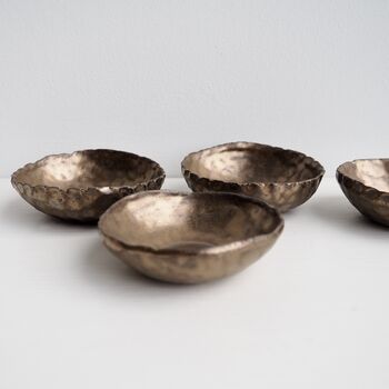 A Handmade Mini Textural Gold Ceramic Ring Dish, 5 of 9
