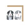 Pair Of Grey Guinea Pigs Greetings Card, thumbnail 2 of 2