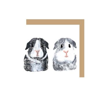 Pair Of Grey Guinea Pigs Greetings Card, 2 of 2