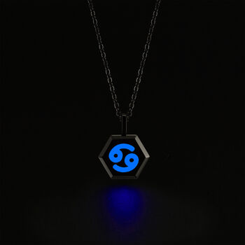 Cancer Zodiac Glowing Pendant Necklace With Uv Keyring Torch, 4 of 12