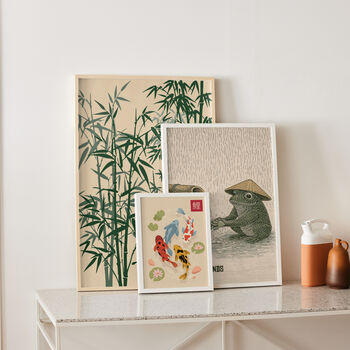 Japanese Frog Bathroom Print | Wash Your Hands Wall Art, 3 of 6