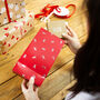Medium Red Christmas Seagull Gift Wrap Box Bag, thumbnail 1 of 1