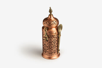 Hand‑Engraved Copper Jar And Solid Copper Coffee Pot Set, Set Of Two, 4 of 6