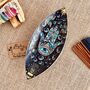 Enamelled Incense Burner Bowl Hamsa Hand Design, thumbnail 4 of 6