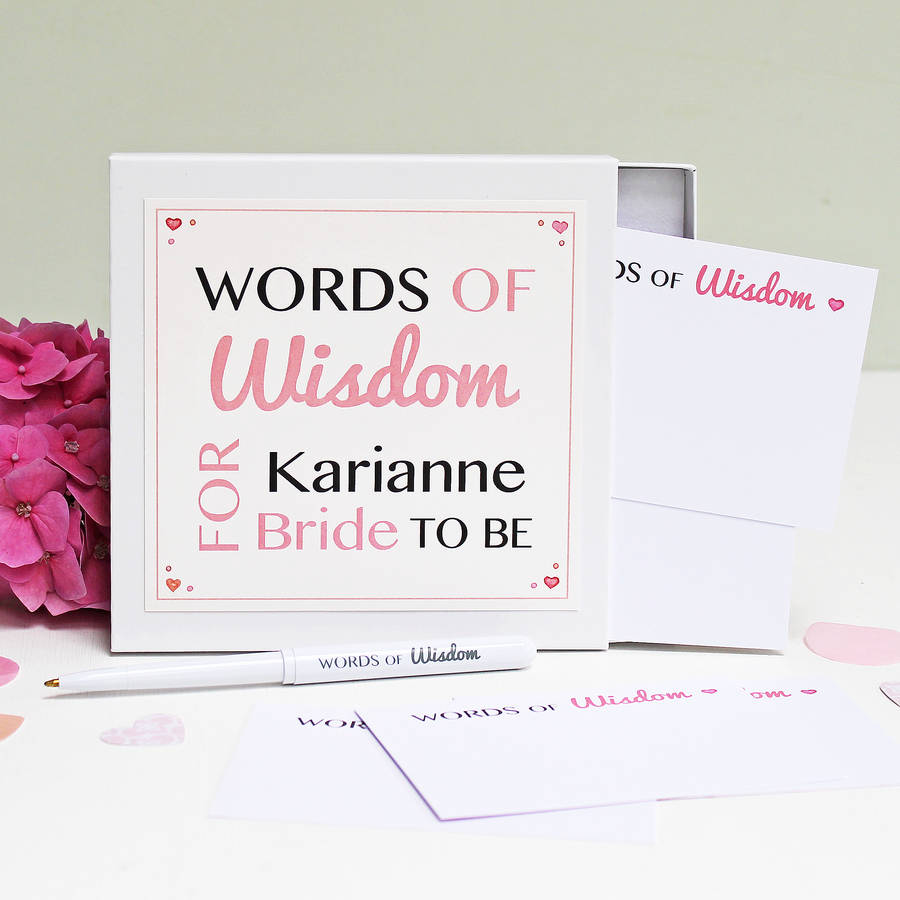  bride To Be Words Of Wisdom Notes By Martha Brook 