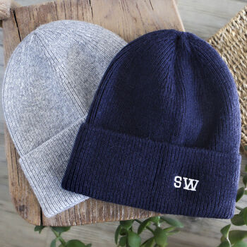 Men’s Personalised Cashmere Wool Scarf And Beanie Hat Gift Set, 4 of 7