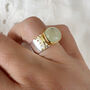 Latia Prehnite Ring Gold And Silver Ring, thumbnail 3 of 5
