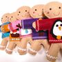 Sewing Kit Gingerbread Men In Jumpers Christmas Garland, thumbnail 1 of 10