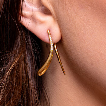 Sycamore Front And Back Earrings In Gold Vermeil, 2 of 5