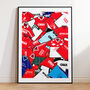 Barnsley Football Shirt Mash Up Print, thumbnail 1 of 3