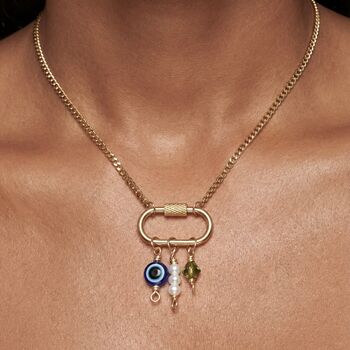Design Your Own Carabiner Charm Tarnish Free Gold Plated Necklace, 10 of 12