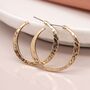 Worn Gold Plated Hammered Hoop Earrings, thumbnail 1 of 3