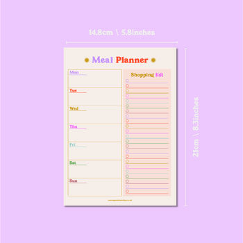 A5 Colourful Meal Planner And Shopping List, 6 of 6