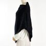 Black Knitted Super Soft Poncho, thumbnail 4 of 8