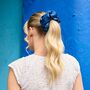 Silver Cloud Satin+ Oversized Scrunchie Santorini Navy, thumbnail 3 of 5
