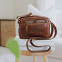 Brown Leather Pocket Crossbody Shoulder Bag, thumbnail 1 of 5