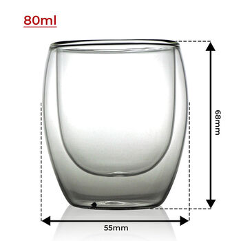 Double Wall Coloured Glass Cup 80ml, 4 of 4