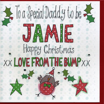 Personalised Daddy/ Mummy From The Bump Christmas Card, 2 of 2
