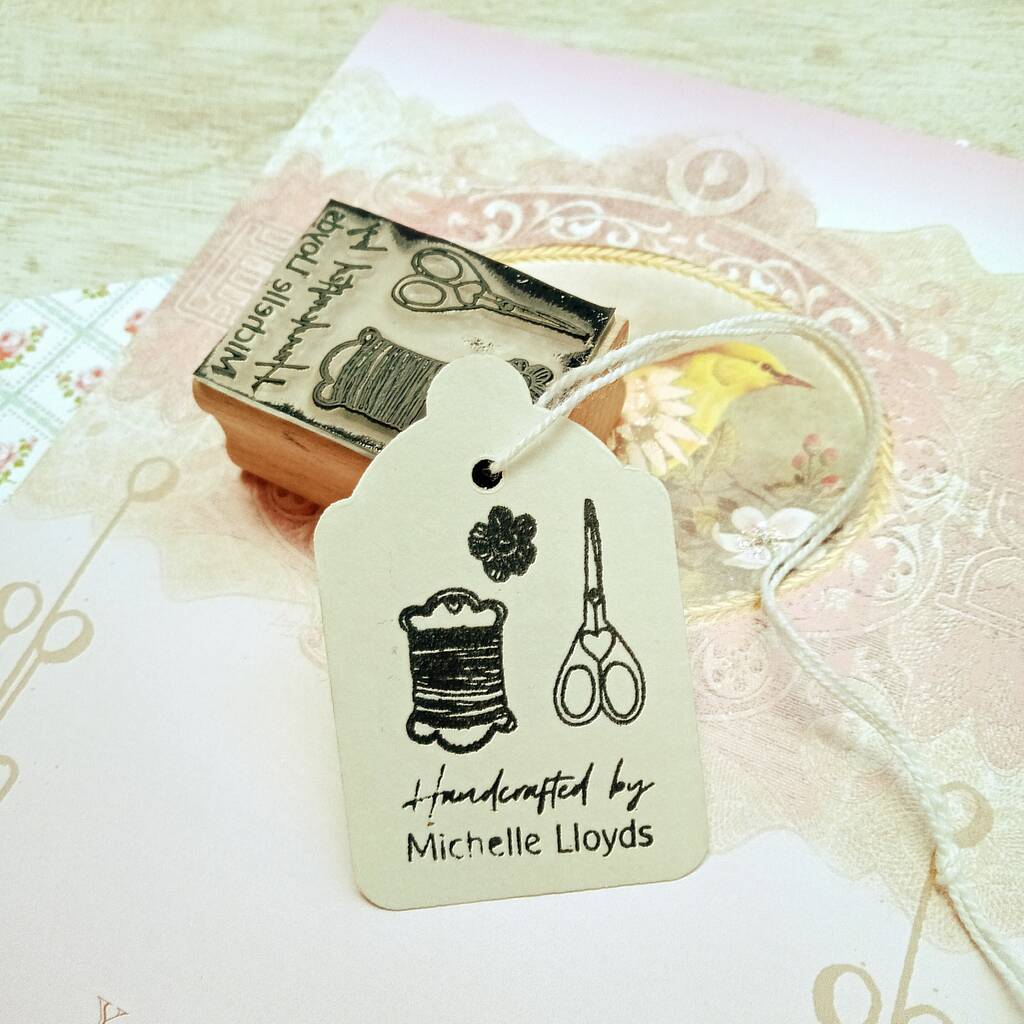 Handcrafted By Sewing Personalised Rubber Stamp By Pretty Rubber Stamps ...